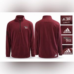 Adidas Men's Burgundy Climalite Quarter-Zip Jacket - XXL